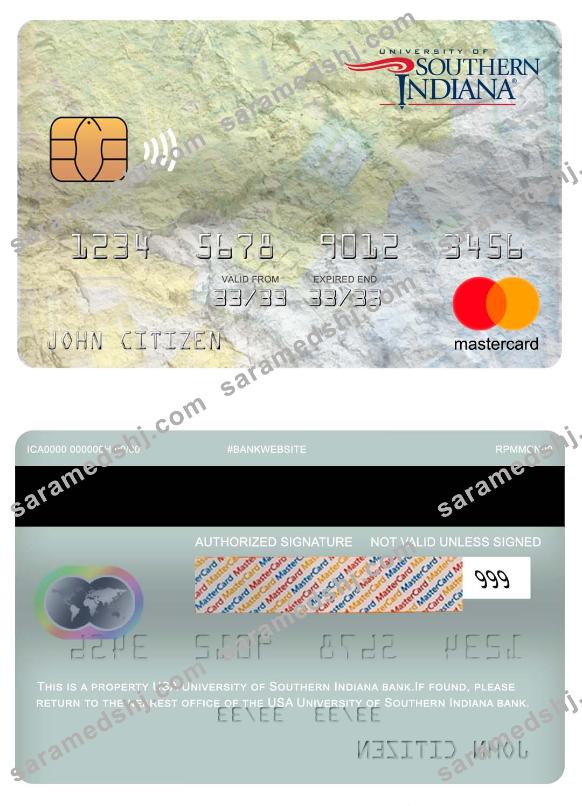 USA University of Southern Indiana bank mastercard